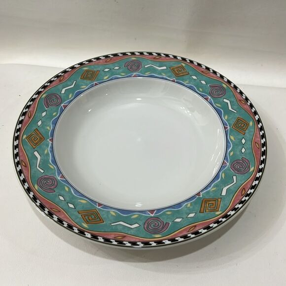 Christopher Stuart Laguna Jenny Faw White Blue Gold Dinnerware Bowls Set Of 2 - Picture 6 of 8